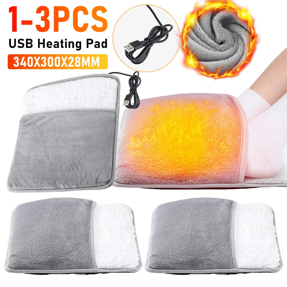 

1/2/3PCS Electric Foot Heating Pads Multi-Function Heated Foot Cover USB Heating Feet Warmer Winter Thermal Foot Muff For Home