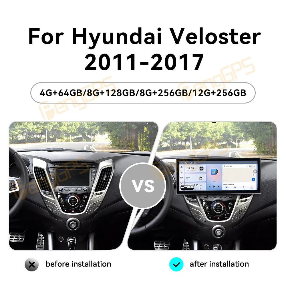 Car Accessories Radio For Hyundai Veloster 2011-2017 Android Auto GPS Navigation Multimedia Stereo Receiver Head Unit Offline