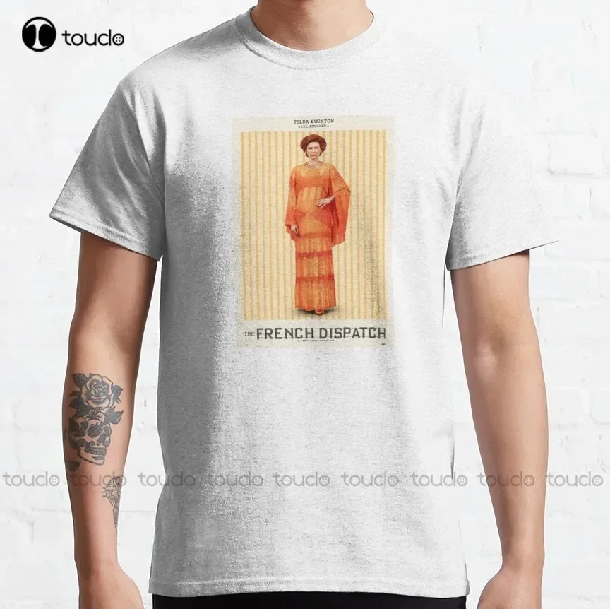The French Dispatch (Wes Anderson) Timothée Chalamet Saoirse Ronan Adrien Brody Tilda Swinton Camiseta clásica con cuello