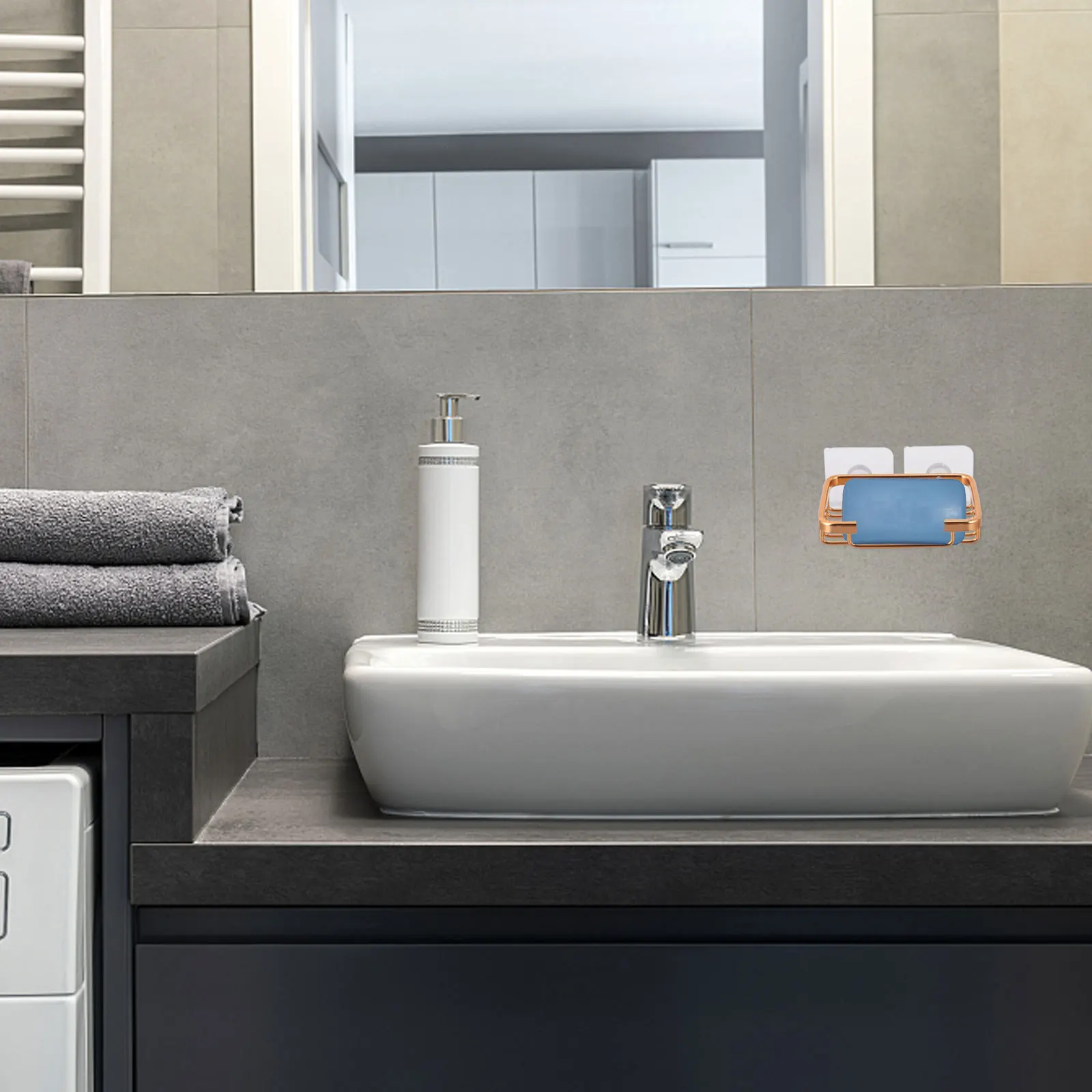 

Wall Mounted Soap Holder Premium Aluminium Rust Free Bathroom Kitchen Storage Self Draining Soap Dish Case ganizer Rack