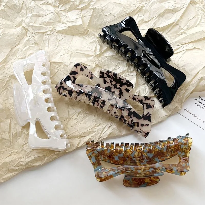 Neue Retro Korea Acetat-Haarspange Große Krabben-Haarklammern Haifischklammer Schleifen-Haarspange Modische Haaraccessoires für Frauen und Mädchen – Detail 8