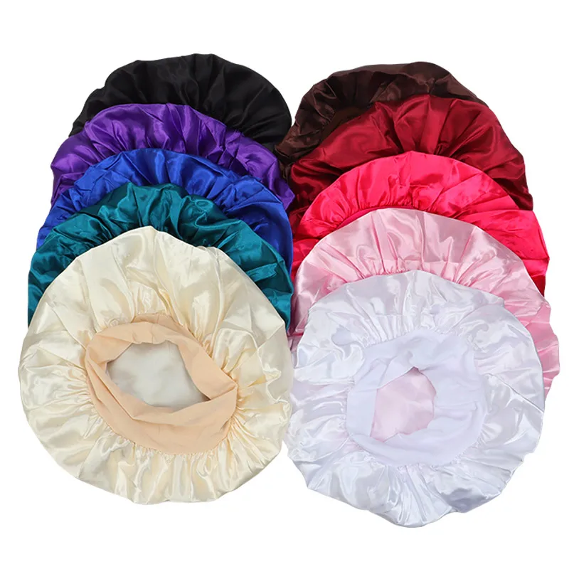 Comfy Satin Hair Bonnet 3 Packs Full Night Sleep Cap Head Bonnets Personalized Logo Women Hair Protect Accessory - view 6
