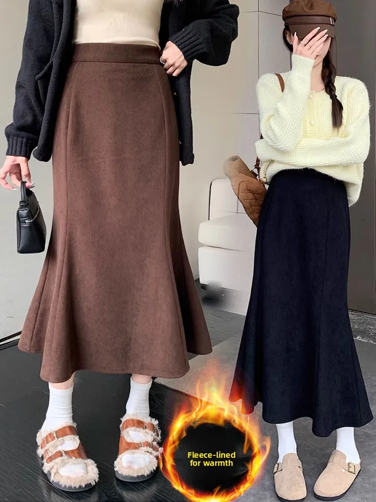 

plus Size Bla Fi Tail f Skirt for Women Sli Commute Korean Version High Waist Midi Skirt ular Trend in 2023