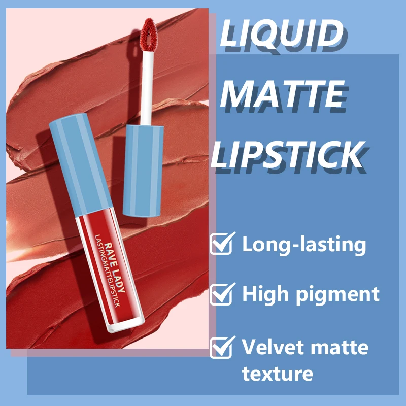 3 PCS Lip Set Matte Liquid Soft VE Moisturizing Lipstick Long Lasting Lipgloss Smooth Lightweight )Velvety Mist Texture Lock-in