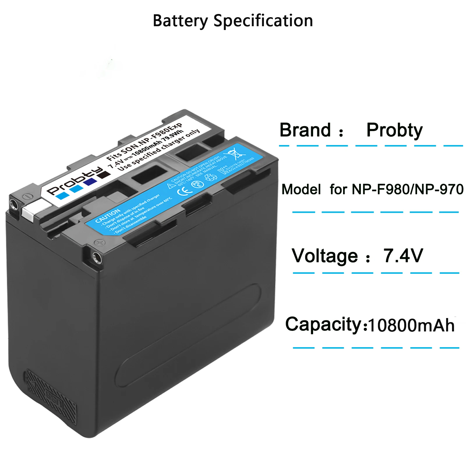 Wyjście USB 10800mAh NP-F980 NP-F970 NP-F960 Bateria Port UCB-C do Sony PLM-100 CCD-TRV35 MVC-FD91 MC1500C