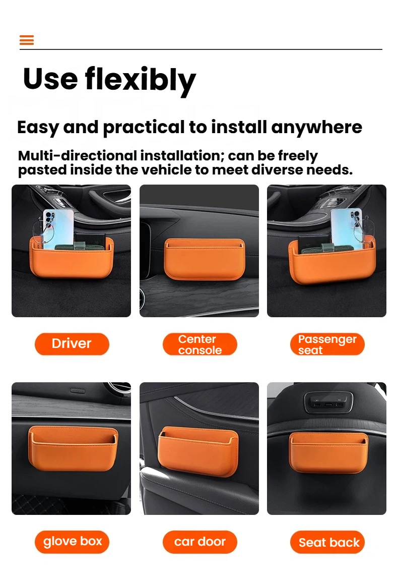Auto-Organizer-Netztasche, beliebig platzierbar, Auto-Aufbewahrungstasche, Organizer-Tasche für die Rückseite des Sitzes und die Seitentür, Aufbewahrungsbox zum Ordnen von Telefon und Schlüssel – Detail 4