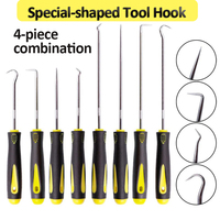 4pcs/set Heat-resistant Antislip Hook Pick Set Car Oil Seal Screwdriver Gasket Puller Oil Seal Removal Hook Tool Car Repair Tool