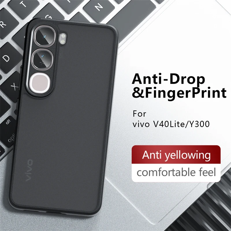 Funda de teléfono mate con sensación de piel para vivo Y300 5G, Funda protectora antioxidante para vivo V40 Lite IDN, Funda trasera