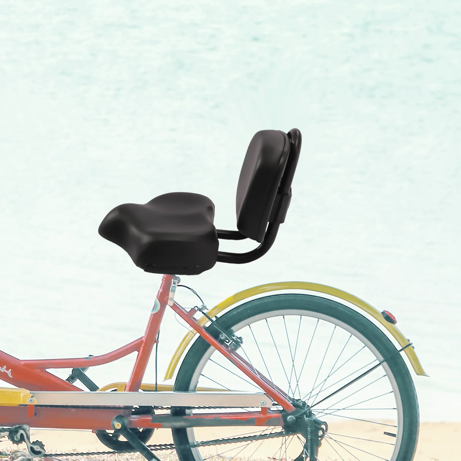 

Flexible Extra Wide Backrest Bike Seat with Plum-shaped Knob and Texture Surface for Various Tricycles, Bicycles, Exercise Bikes