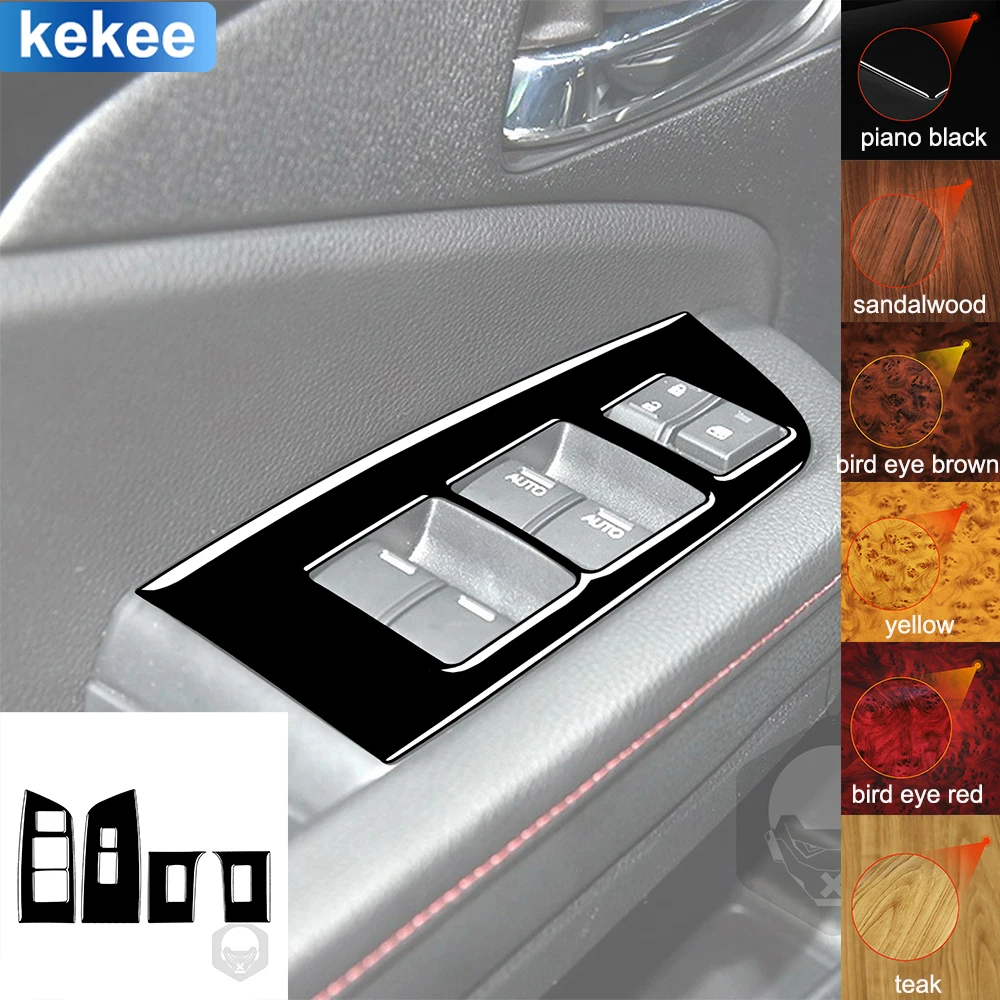 

For Honda Ridgeline 2017 2018 2019 2020 Window Lift Control Panel Cover Tuning Soft Piano Black Sticker Car Interior Accessories