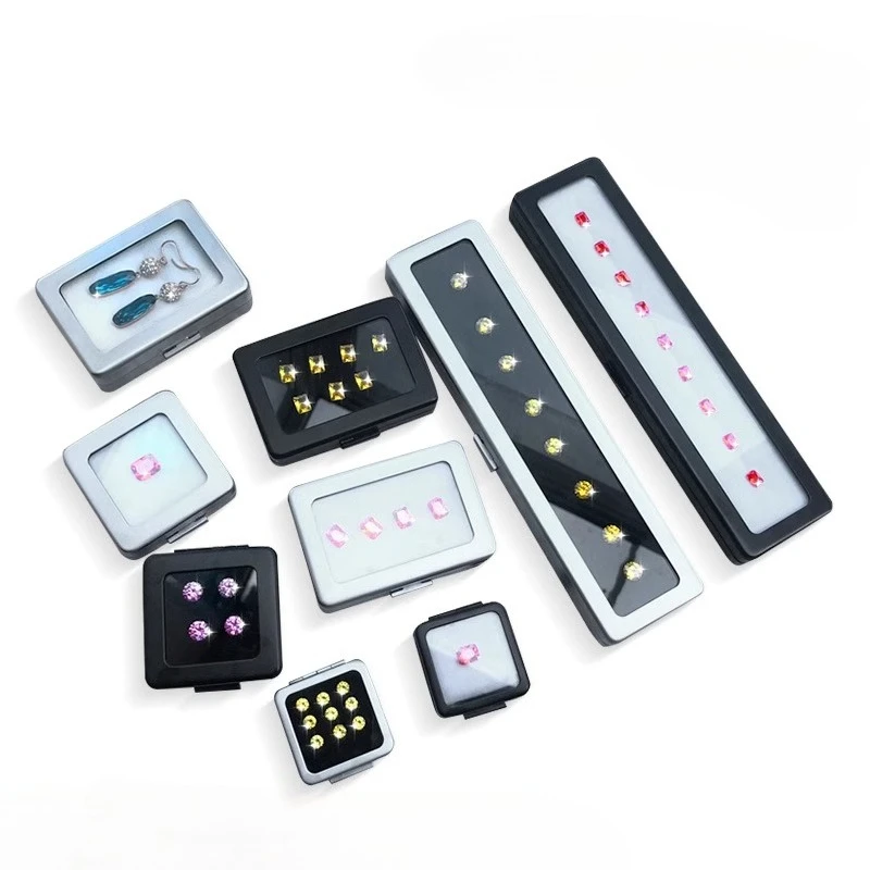 

Stainless Steel Jewelry Organizer Box Diamonds Colored Gemstones Loose Stone Rings Metal Display Tray for Exhibition Travel