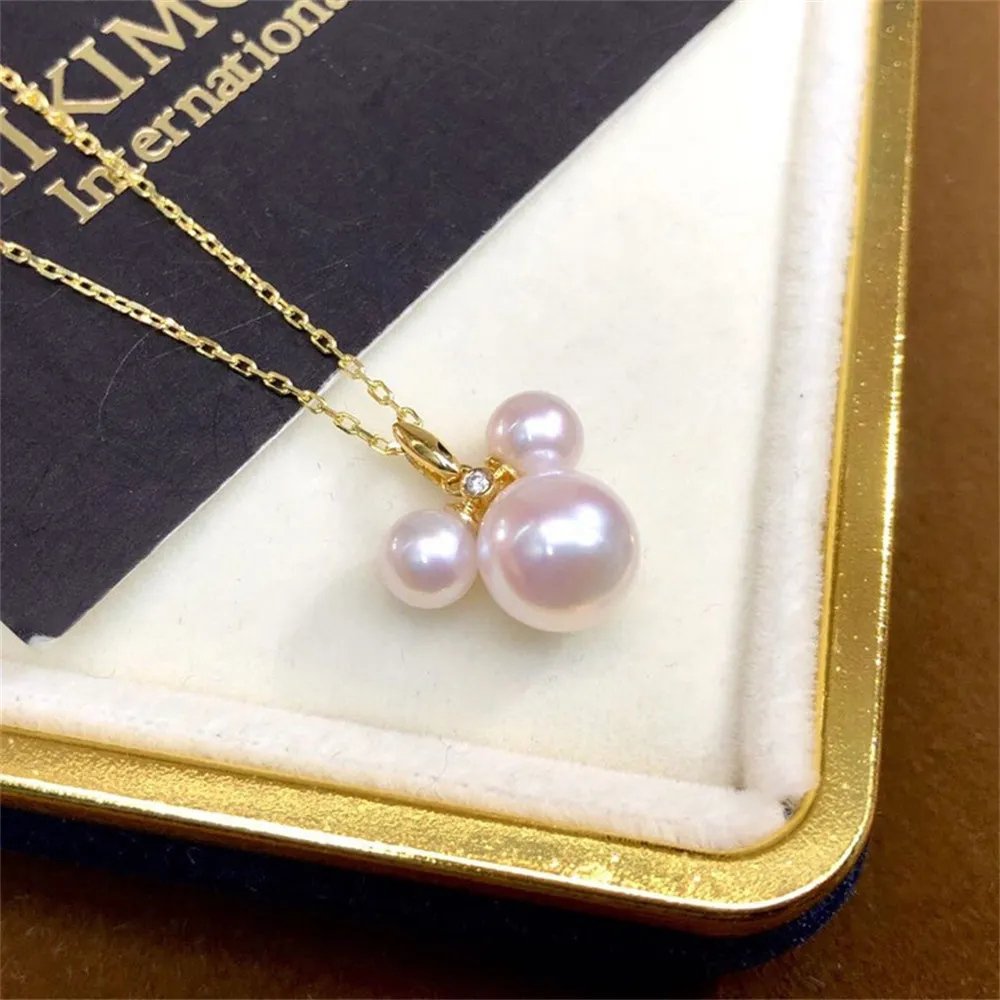 

DIY Pearl Accessories G18K Gold Pendant Empty Fashion Pearl Pendant Necklace Pendant Fit 5-8mm Circle G081