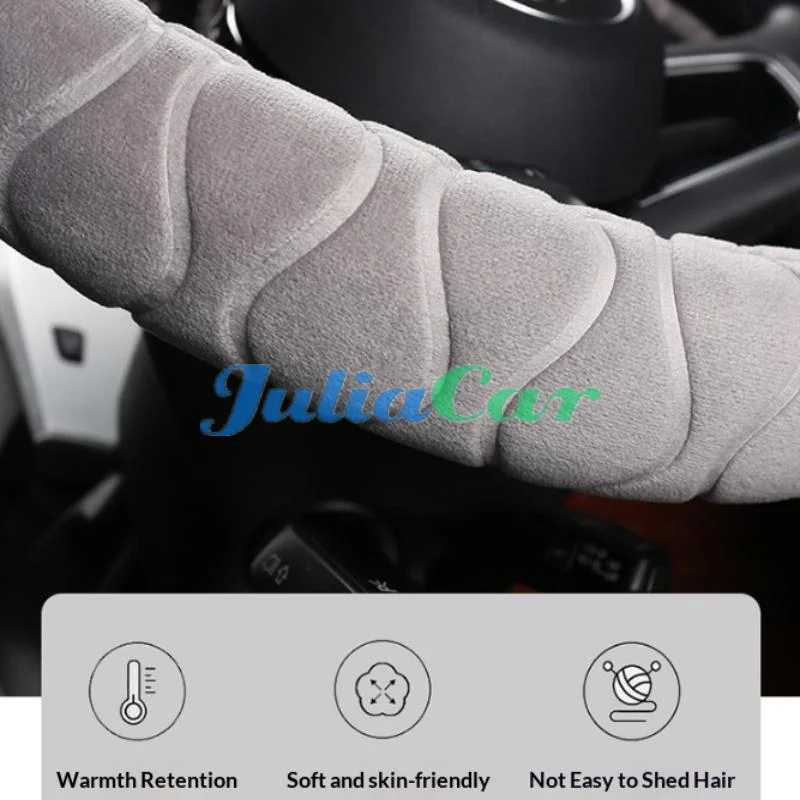 38cm Soft Winter Warm Plush Car Steering Wheel Cover Universal Steering Wheel Cover For Car Auto Interior Accessories