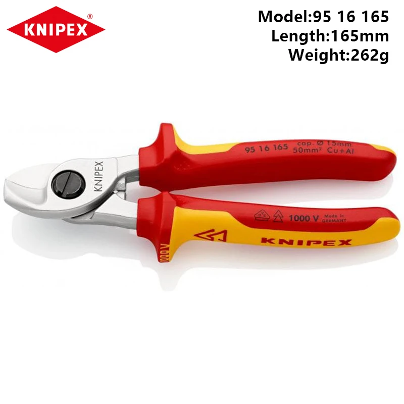 KNIPEX Cable Shears 9511165 9512165 9516165 Wire Cutters 165mm for Cutting Copper Aluminum Cable