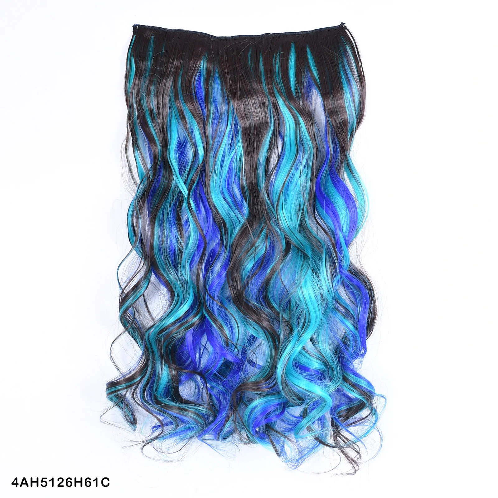 Zolin-extensão de cabelo ondulado e encaracolado para mulheres, azul e rosa, cor de piano destacada, 5 clipes, penteados sintéticos, 1 pc