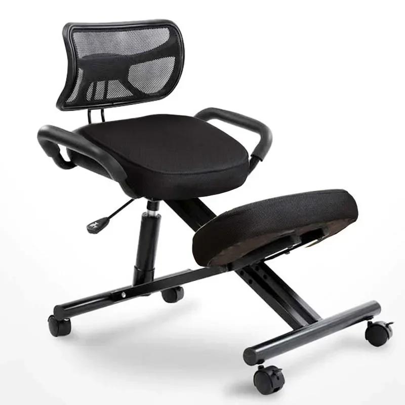 

Ergonomic Kneeling Chair with Backrest Adjustable Height with Thick and Comfortable Cushion and Smooth Gliding Casters Correct