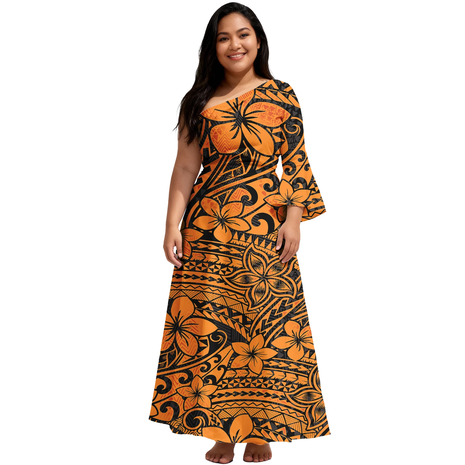 2026年プロムイブニング カスタムレディース服 サモア部族デザイン レディースドレス ハワイアン エレガント アロハドレス ポリネシア女性用ドレス