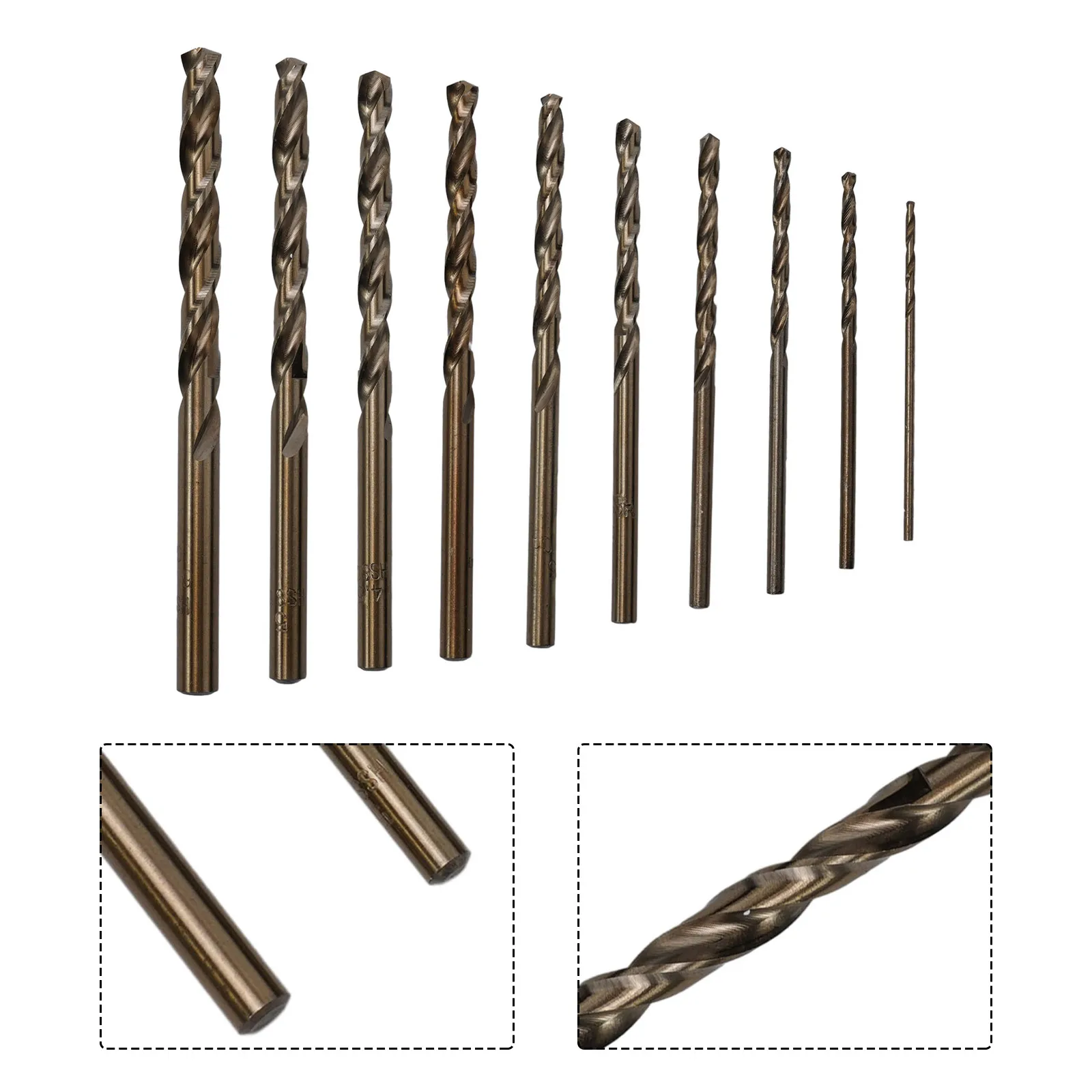 10pcs HSS M35 Cobalt Drill Bit 1-6mm For Metal Stainless Steel Drilling Cutter Drills And Screwdriver Complete Tool Kit