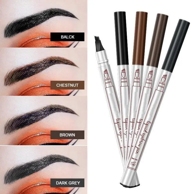 Extremely Fine 4 Head Eyebrow Marker Pencil Waterproof Microblading Tattoo Eyebrows Lasting Makeup Eyebrow Pencil