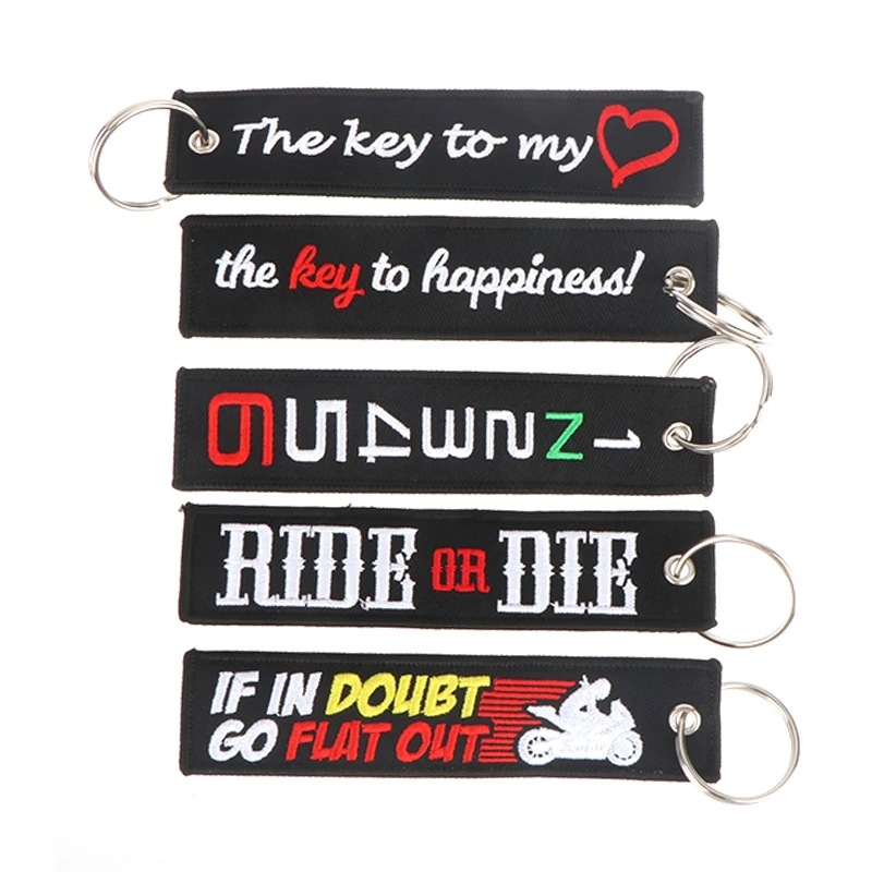 1Pc Fashion Key Tag Keychain For Motorcycles The Key To Happiness Key Fobs Key Ring Tag Jewelry Gift