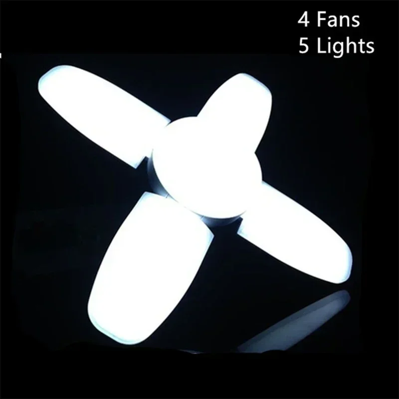 LED Ceiling Light Bright Industrial Lighting Deformable Foldable 85-265V E26/27 Lamp Home Fan Blade Bulb For Garage Warehouse