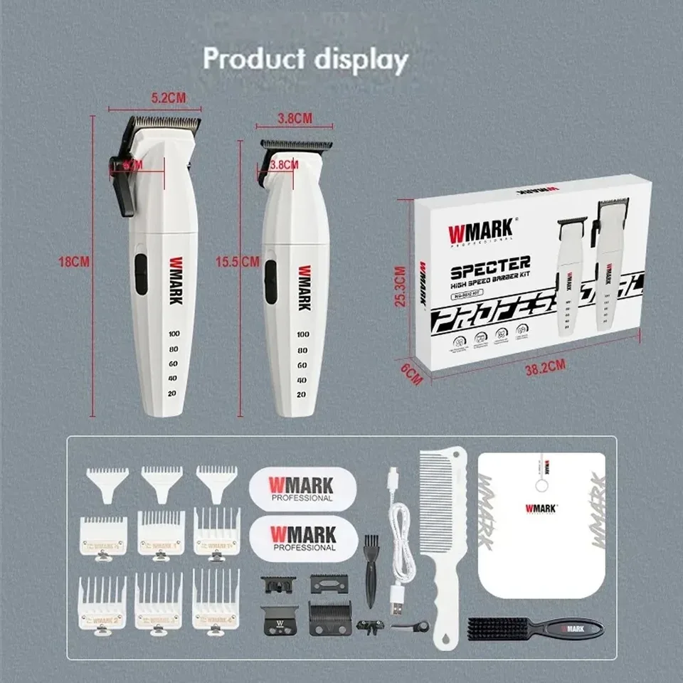 WMARK NG-8632 プロフェッショナル電気バリカン 9000RPM DLC ブレード
