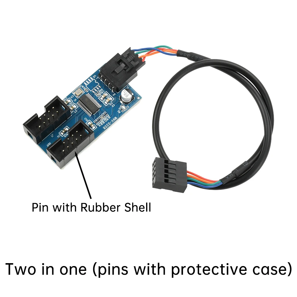 USB 2.0 Header Splitter Adapterkarte 1 zu 4/1 zu 2 Port Multiplikator für PC-Motherboard Laptop-Docking mit Klebestreifen – Detail 8