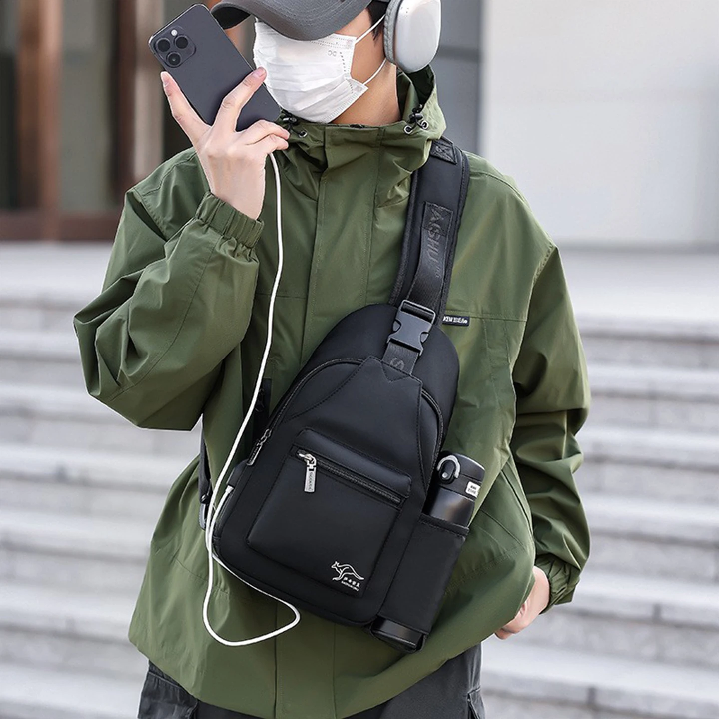 men's-ox-cloth-chest-bag-waterproof-crossbody-bag-simple-versatile-faionable-bapa-casual-leisure-handbag