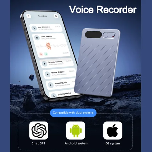 Imagen 1 del producto Note Caja grabadora de voz compatible con 118 idiomas, grabadora de audio con memoria de 64 GB, grabadora de voz AI para conferencias, reuniones y llamadas