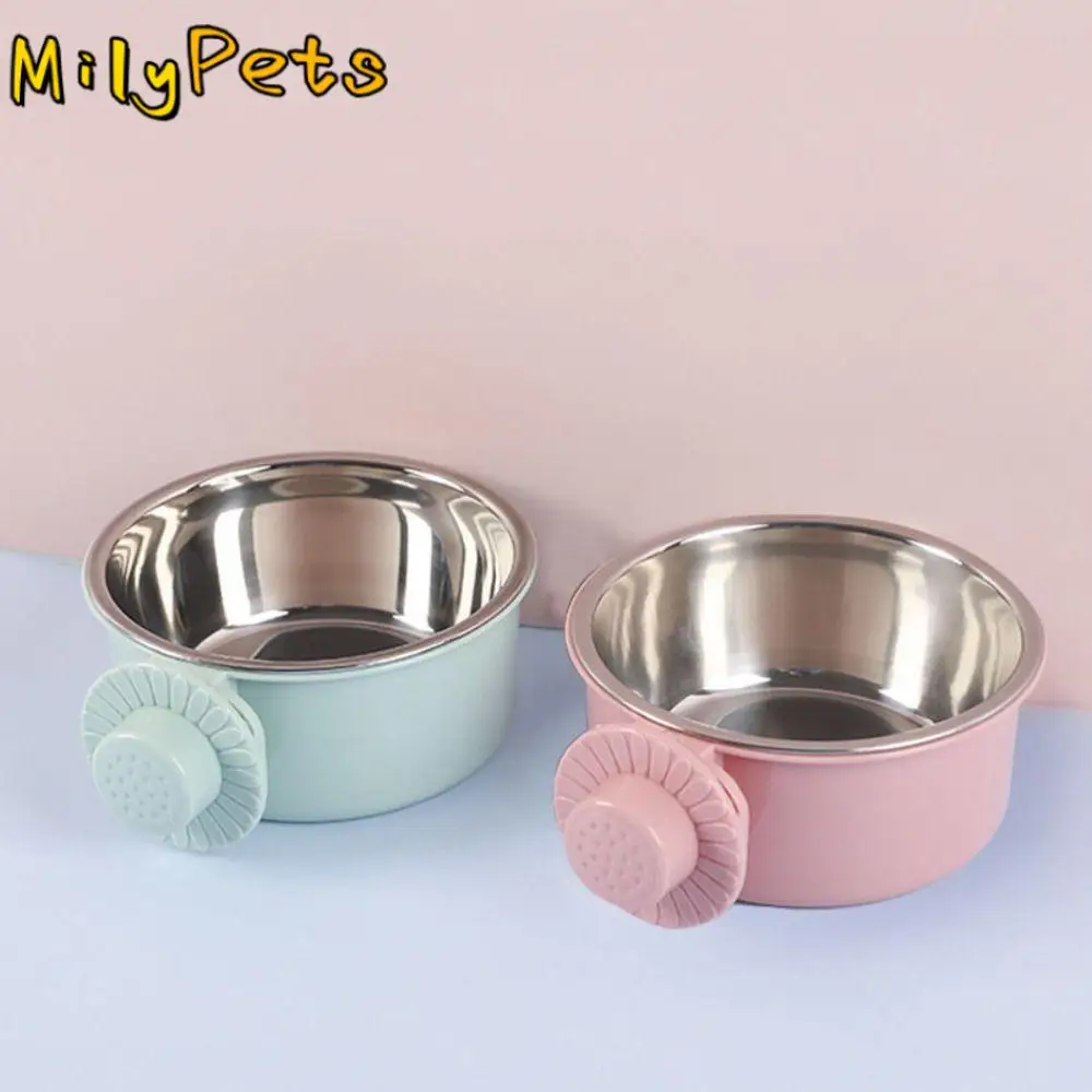 

Hanging Design Pet Cage Bowl 2-in-1 3 Colors Cat Dog Food Dispenser Can Be Fixed Removable Pet Feeding Tool Pets Supplies