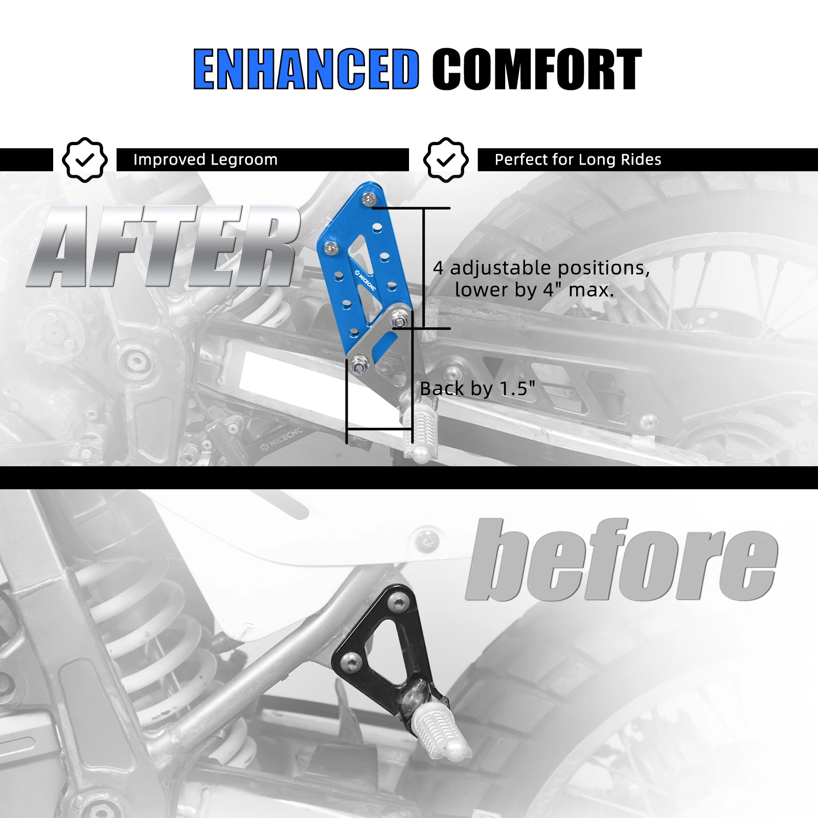 لسوزوكي DR650 1996-2024 2023 الركاب القدم الوتد نقل بين قوسين لسوزوكي DR650S/SE DR 650 S DR 650 SE DR650 S DR650 SE #2