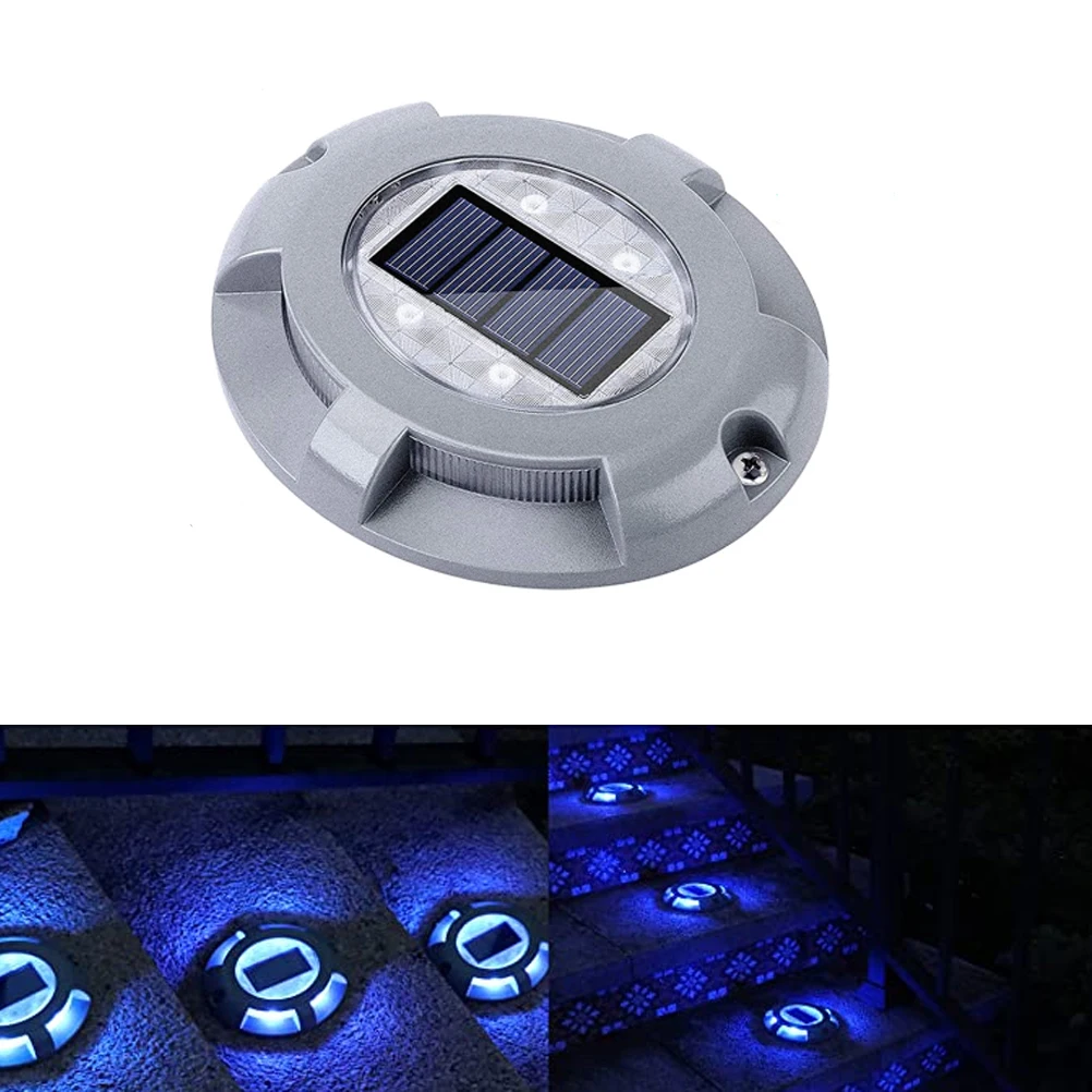 

Solar Led Road Studs Aluminum Alloy Ground Lamp Deck Resistant Driveway Light For Pathway Staircase Pavement Blue