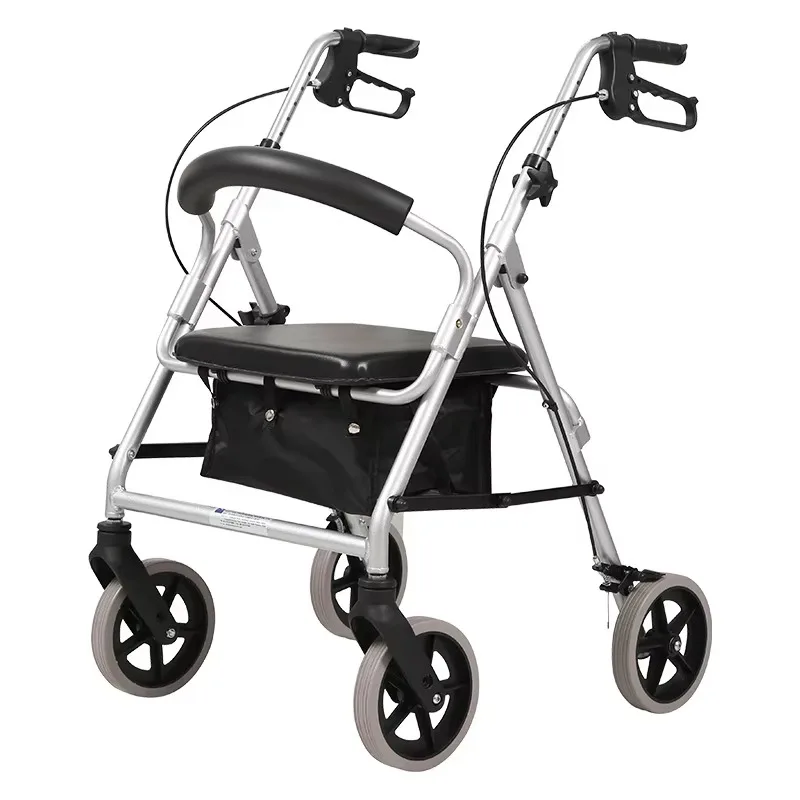 Silver handicap friendly shopping cart for the elderly