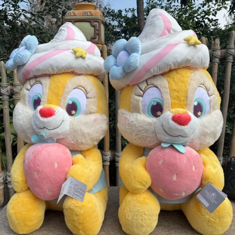 Almofada Grande de Pelúcia Disney Clarice Sorvete de Morango, Bichinho de Pelúcia Macio, Presente de Aniversário para Meninas, Lembrança Colecionável