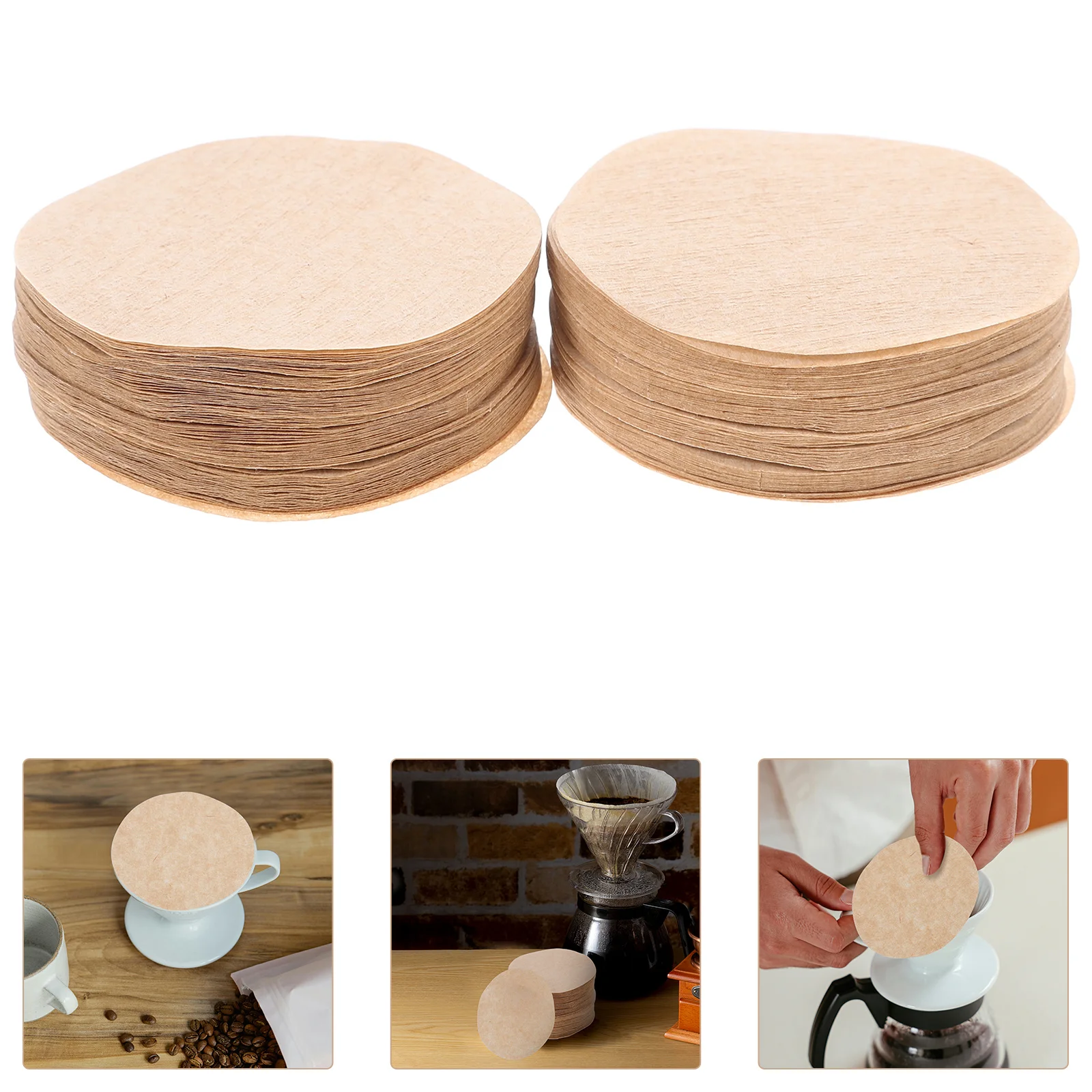 

200Pcs Round Coffee Filter Paper Unbleached Natural Color for Home Espresso Coffee Machine Filters Espresso Filter