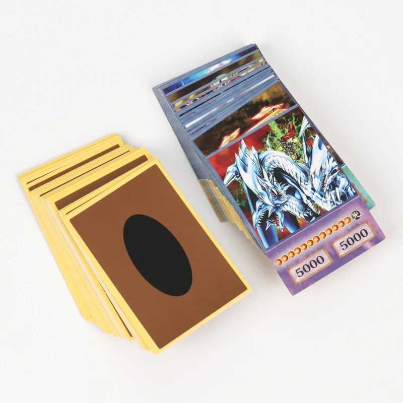 New100pcs Yu-Gi-Oh Anime Style Cards Blue Eyes Dark Magician Exodia Obelisk Slifer Ra Yugioh DM Classic Proxy DIY Card Kids Gift