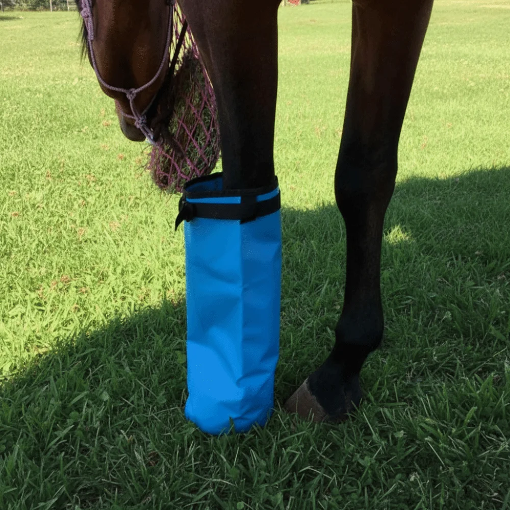 EVA Pad Hoof Soaking Boot Elastic Bands Foot Wrapped Design Horse Soaker Bag Icing Treatment Easy Use Design
