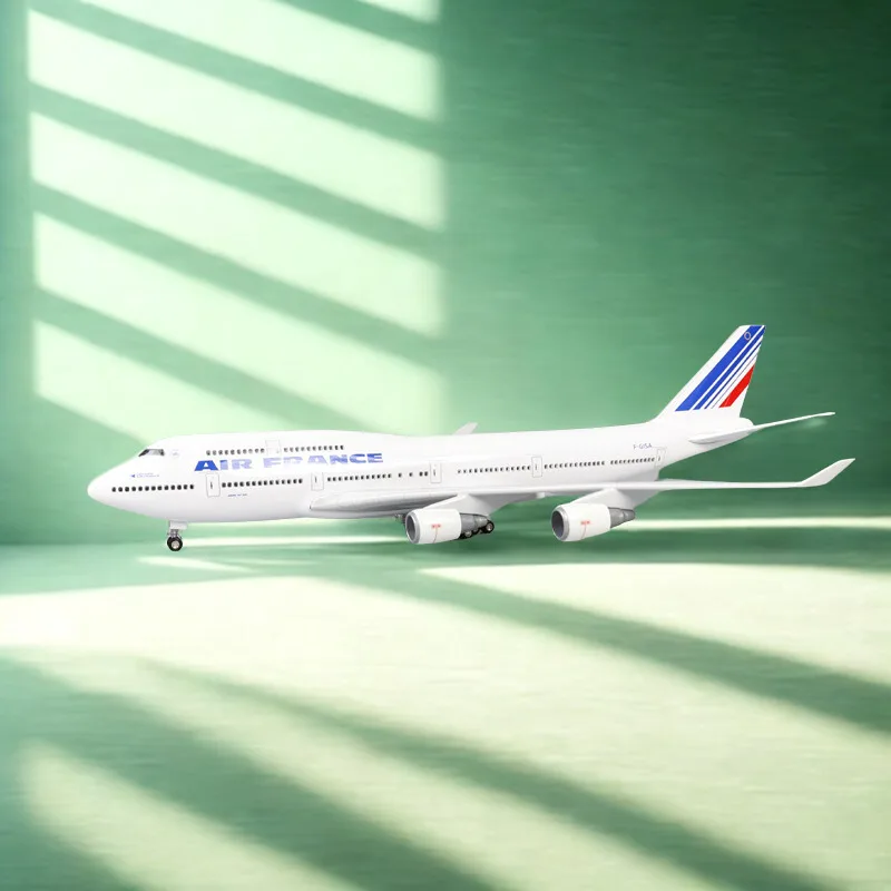 

New 47CM 747 B747 Model AIR France Airlines With Resin Aircraft Plane Model Airplane Wire Wheels Toy Children Gifts