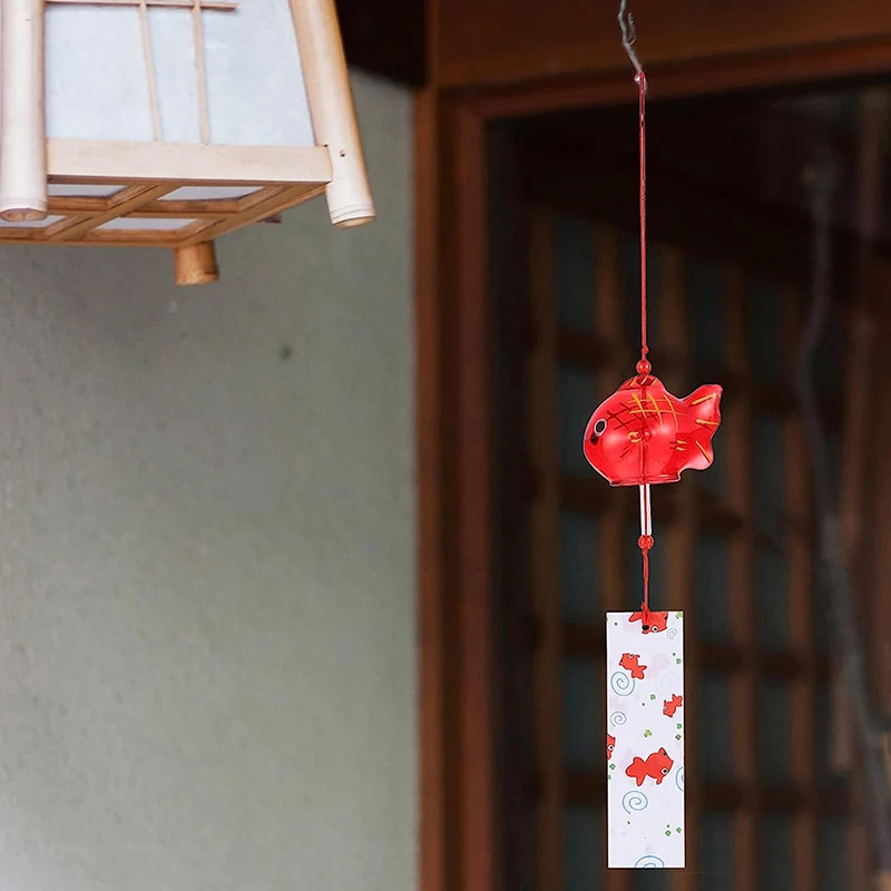 Chimes Glass S Style Goldfish Garden Hanging Outdoor Decor Pendant Furin Decorative Fish Ornament