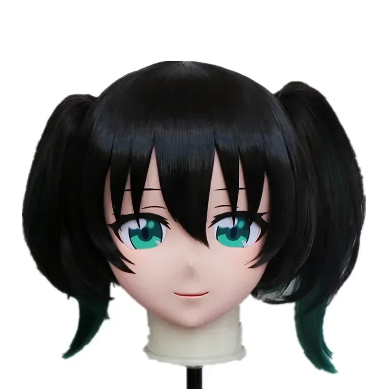 (B52) Customized Full Head Mask Coser Crossdressing with Backshell Silicone Anime Lovelive! Takasaki Yu Kigurumi Mask Cosplay