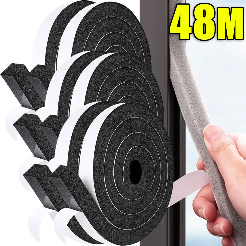 

48Mустойчивая уплотнительная лента, самоклеящаяся пенопластовая уплотнительная лента для окон, защита от атмосферных воздействий, двери, звукоизоляционные ветрозащитные изоляционные ленты