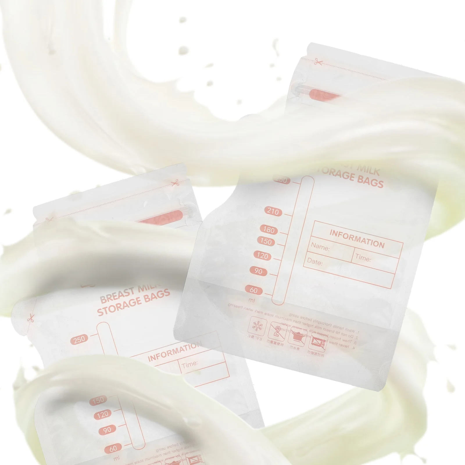 150 قطعة من حقيبة تخزين الحليب وحقائب حليب الأم القابلة لإعادة الاستخدام وحاوية تبريد للرضاعة الطبيعية #6
