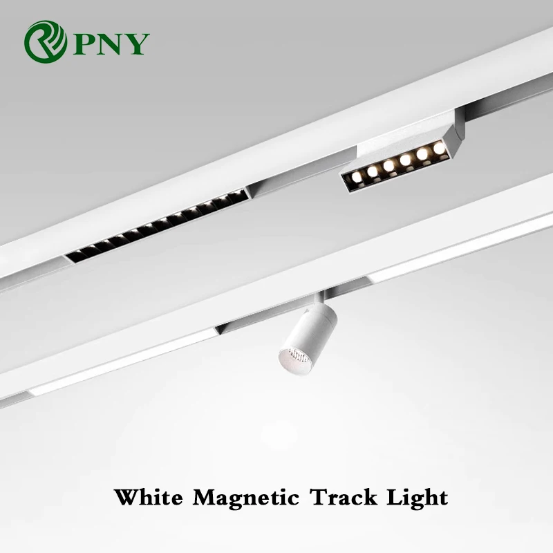 pny smart dimmable casa recesso branco led magnetic track sistema de iluminacao magnet rail lamp spotlight tuya zigbee dali 48v 01