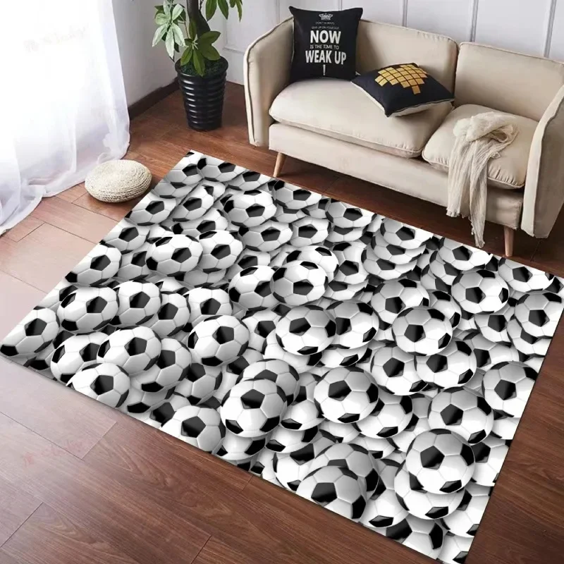 Playful Football Carpet for Living Room Kid's Bedroom Playing Soft Mat Non-slip Doormat Kid Crawling Mat Home Decor Large Rugs