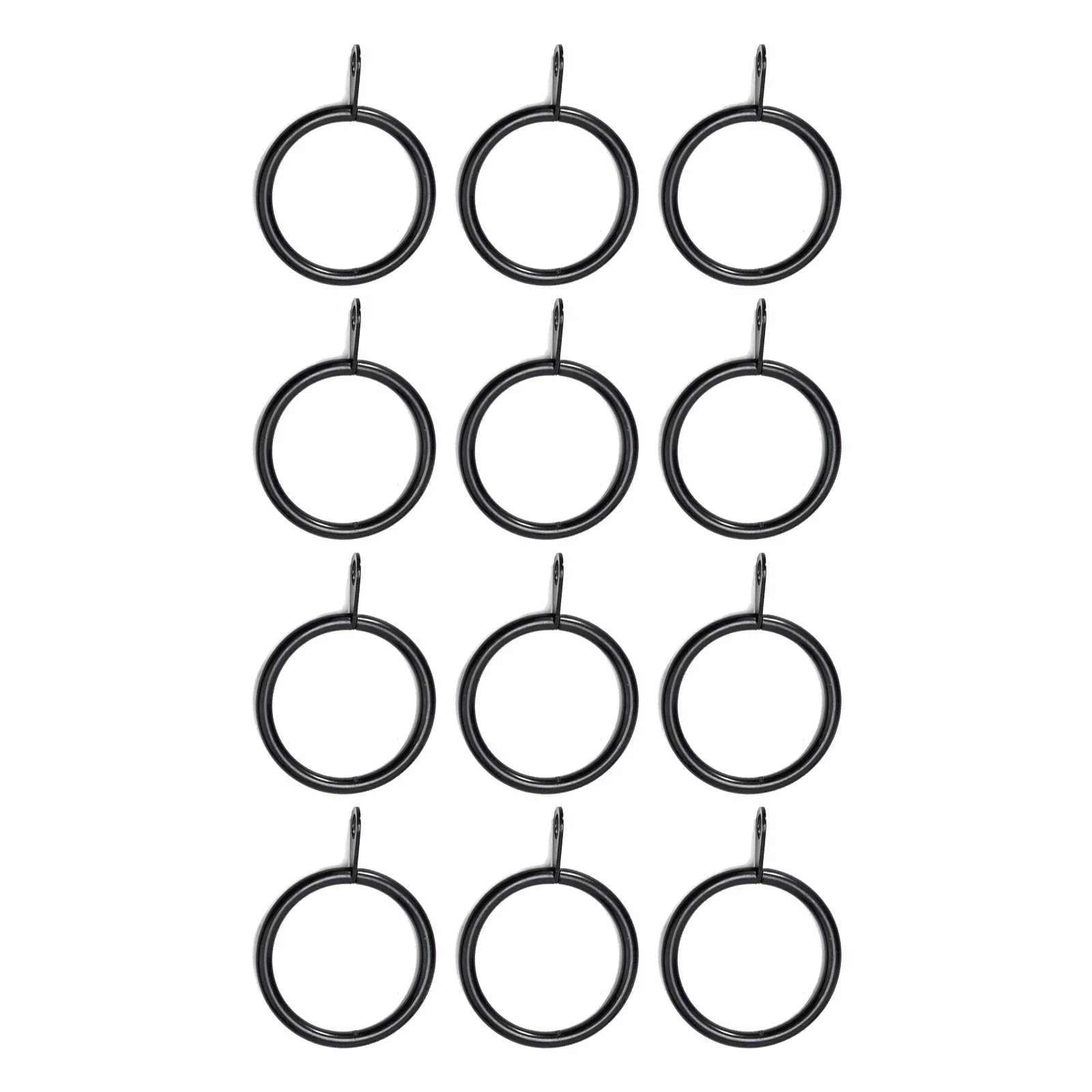 ~12/24pcs Metal Curtain 1Rings Hanging Hooks For Curtains Rods 1Pole Voile Heavy Duty 1Rings Fit Up To 25 TO 37 Mm Curtain Rods