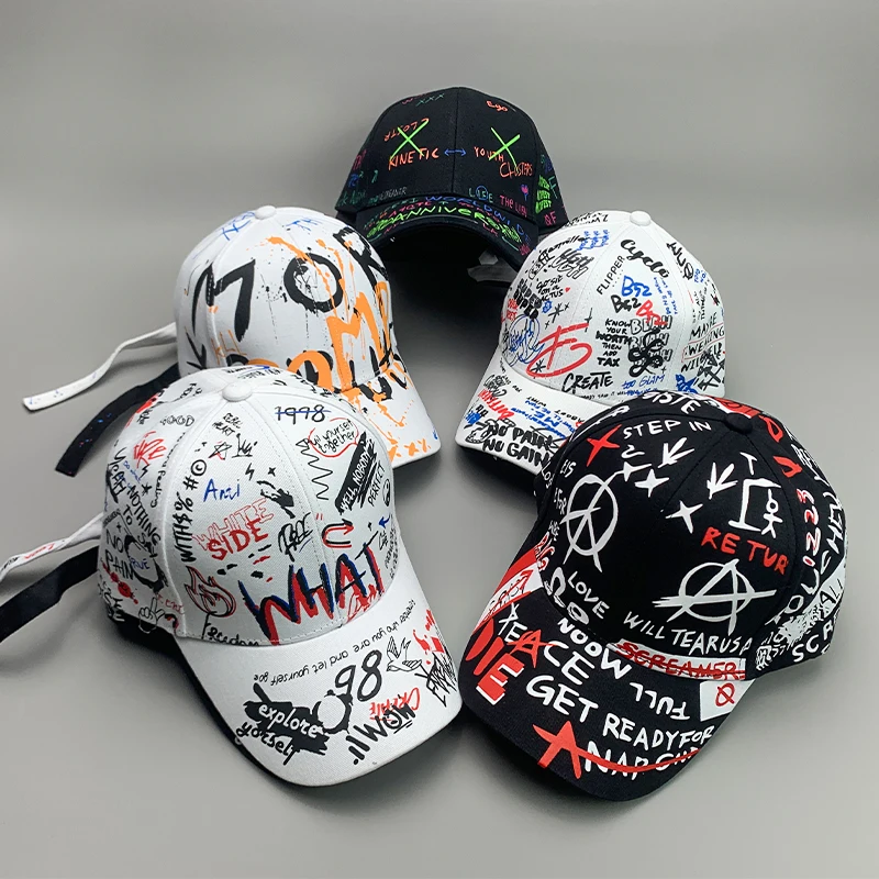 Nowy Graffiti Hip-Hop Kpop mężczyźni damskie do koszykówki czapki bawełniane oddychające Snapback deskorolka czapki sportowe dorosłych fajne w stylu