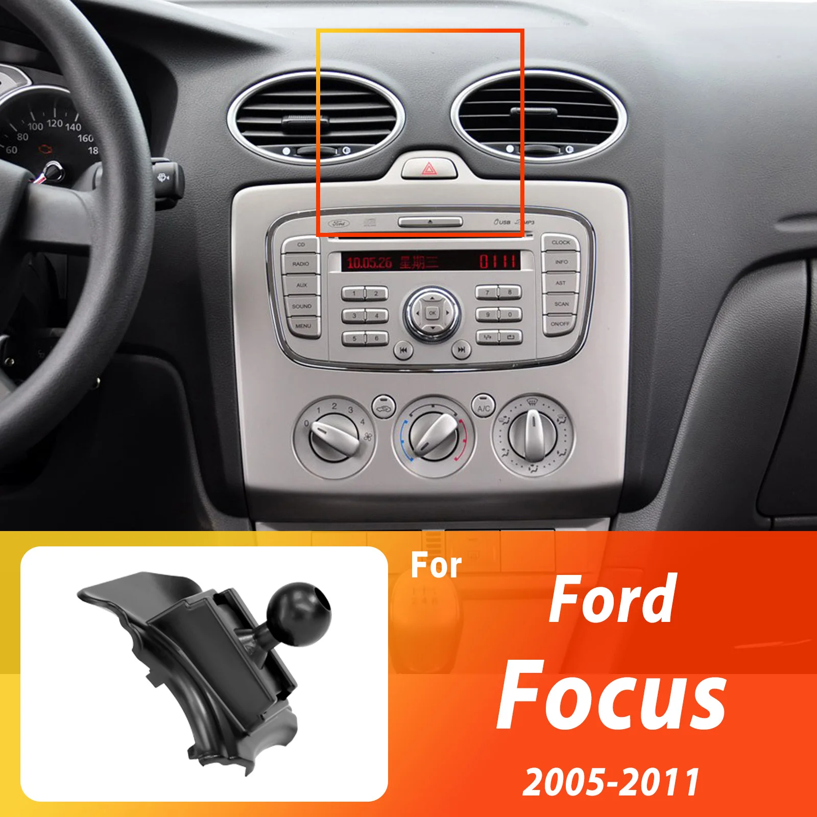 Entwickelt für Ford Focus 2005-2009 2010 2011 Handyhalterung Auto Magnetische Halterung Smart Sensing Kabelloses Laden Ein-Tasten-Freigabe