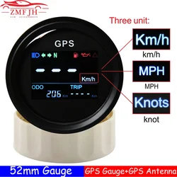 Mini compteur de vitesse GPS numérique 52mm + capteur de vitesse GPS antenne, moto bateau odomètre ATV UTV Marine 12V/24V