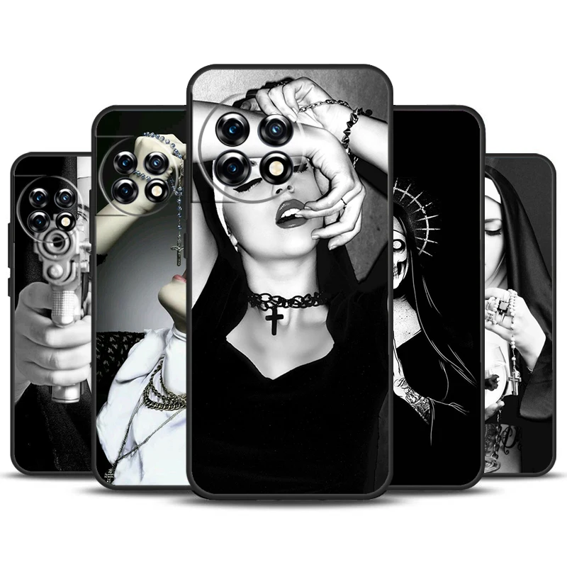 Sister Style Nun Sexy Girl Case For OnePlus 12 11 9 10 Pro 9RT 10T 10R 12R OnePlus Nord CE 2 3 Lite 2T N10 N20 Cover