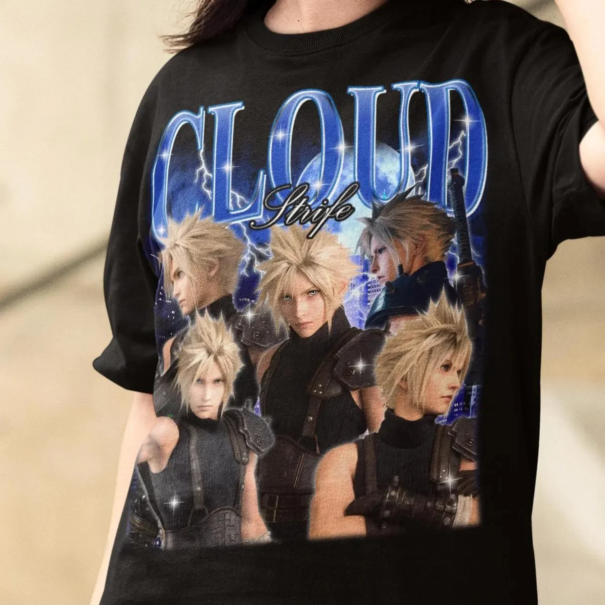 Camiseta de videojuego Cloud Strife FFVII Remake Bootleg, camiseta de videojuego japonés